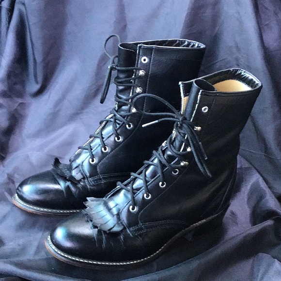 Laredo Lace Up Roper Boots - Picture 2 of 8